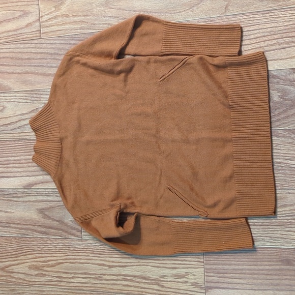 Talbots Funnel Neck Button Detail Sweater in burnt orange, women's S* - Picture 4 of 4